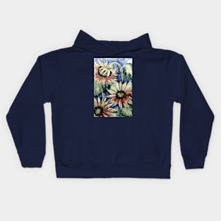 Sunflowers Watercolor Painting Kids Hoodie